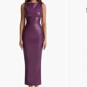 House of CB Purple Sahara faux leather dress